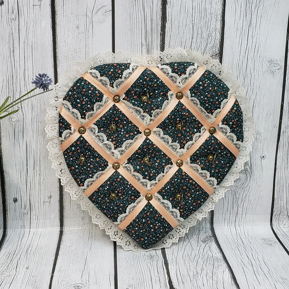 Vintage Handcrafter Pin Cushion Heart with Hooks